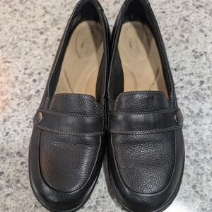 Clarks Black Leather Loafers